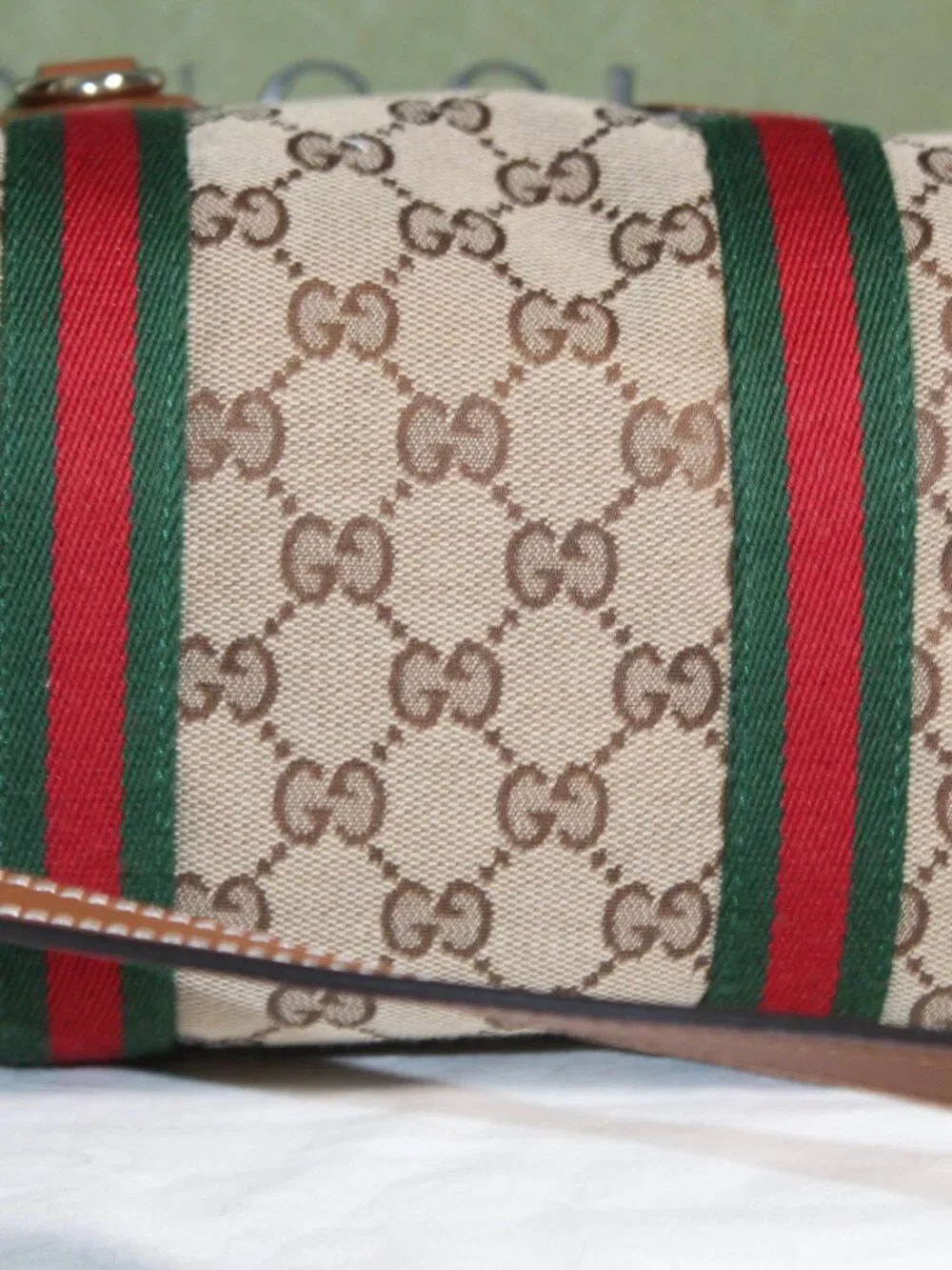 NEW Gucci GG Canvas Web HBG Tote Top Handle Mini Shoulder Bag Crossbody 859975